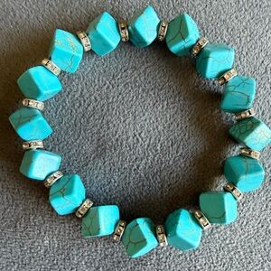 Turquoise and Silver Gemstone Bracelet